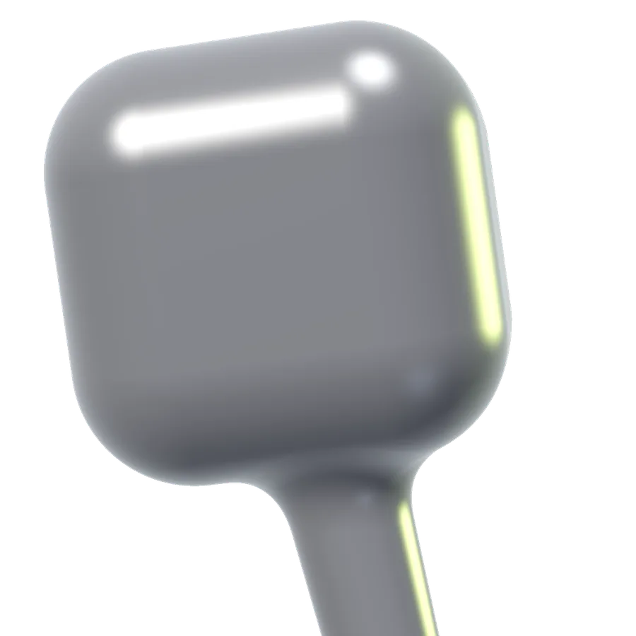 Close crop of a Buds Pro earbud showing the outward-facing microphone port